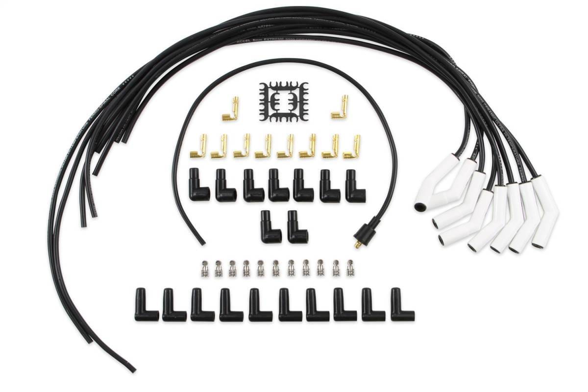 BDDP 9002C Spark Plug Wire Set - Universal - 135 Deg White Ceramic Boots