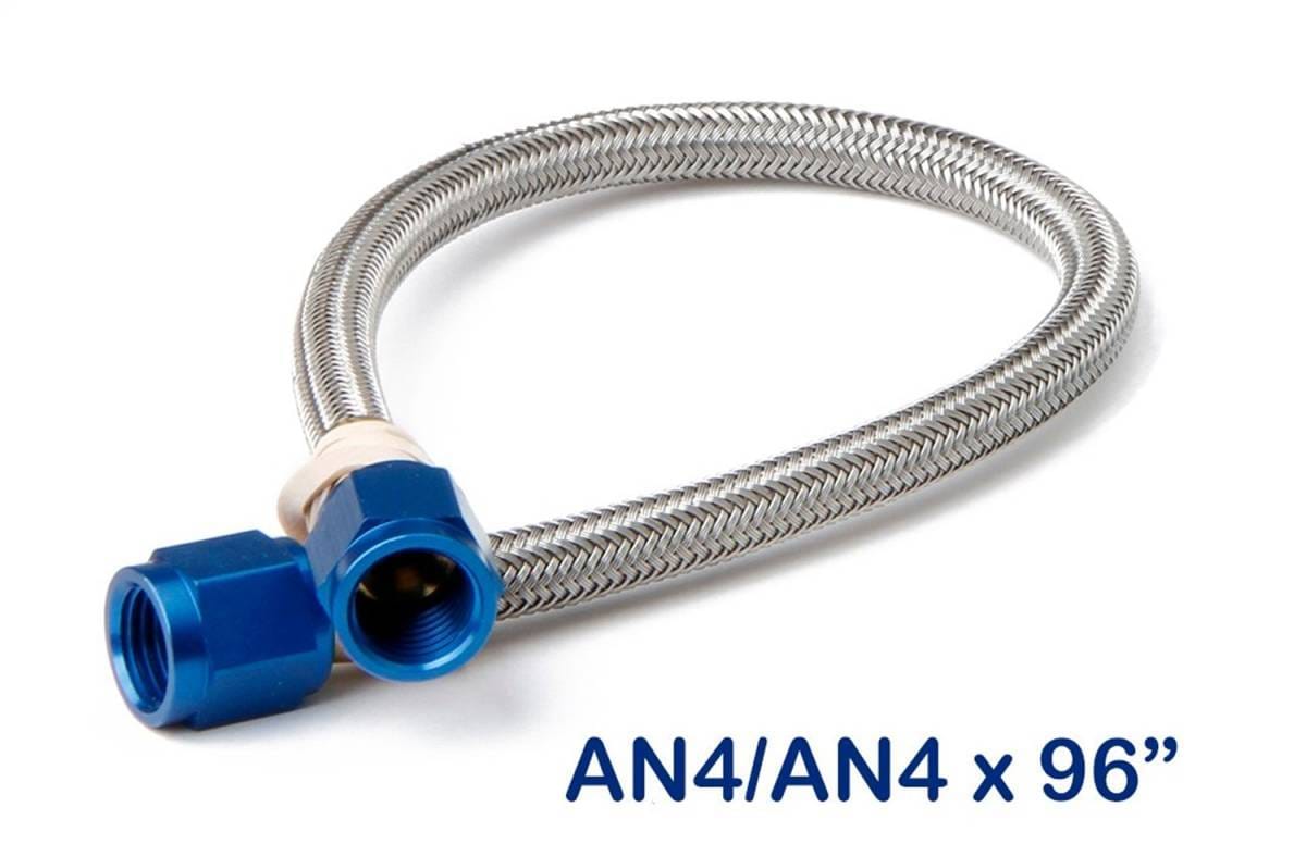 BHHV 15270NOS NOS Stainless Steel Braided Hose -4AN 8-foot Blue