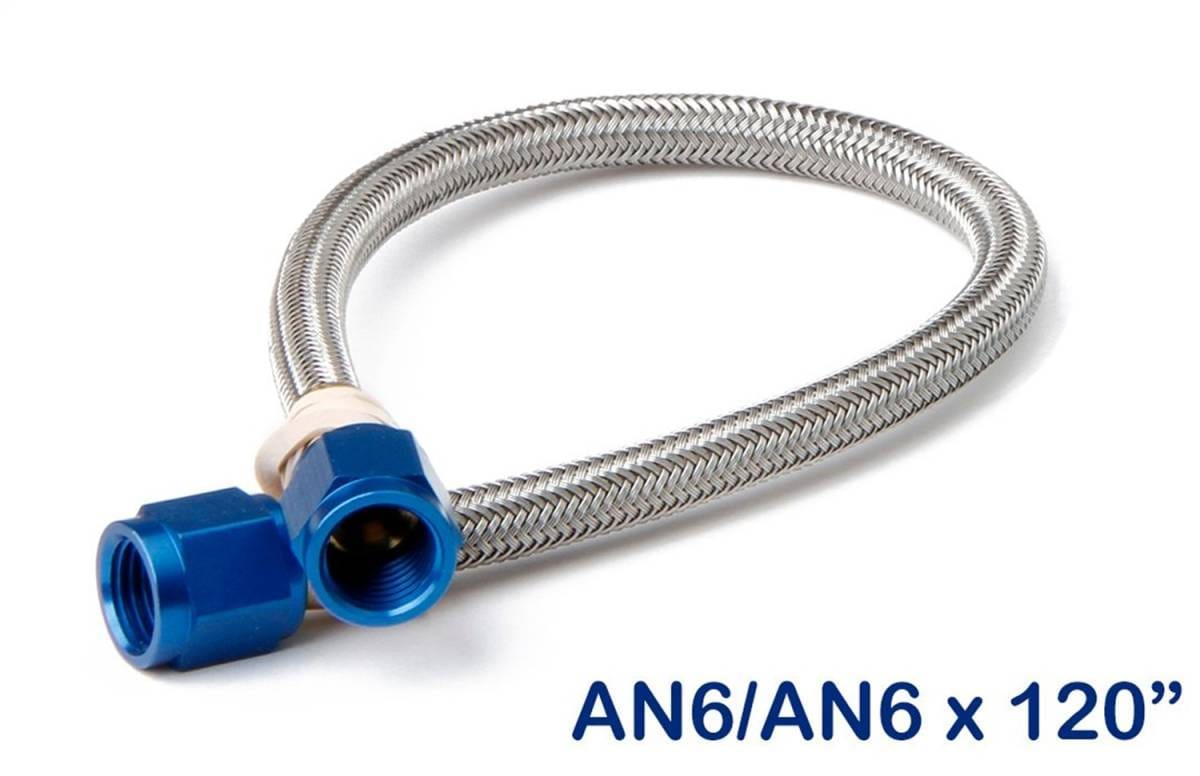 BHHV 15460NOS NOS Stainless Steel Braided Hose -6AN 10-foot Blue