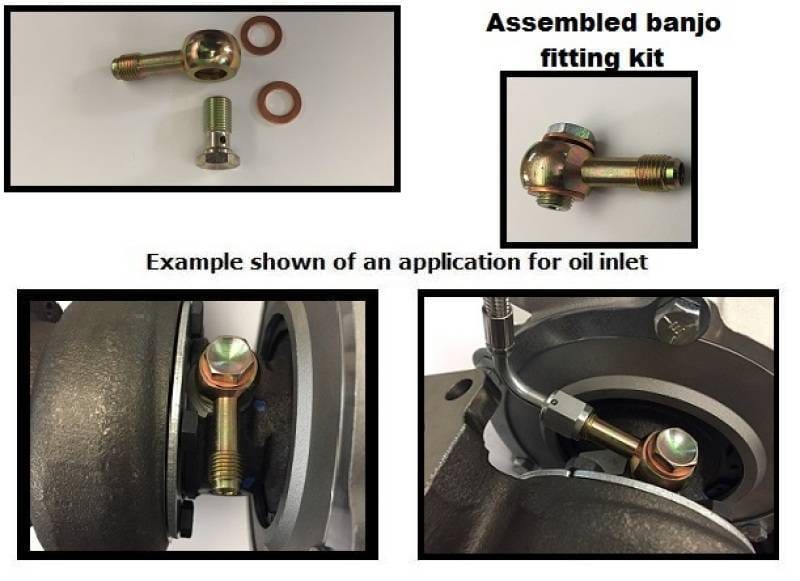 ATP Restrictor Long Banjo Style Low Profile -4 AN Oil Feed Lit (Incl Bolt) for GT25/GT28/GTX28/GTX30 thumbnail 2
