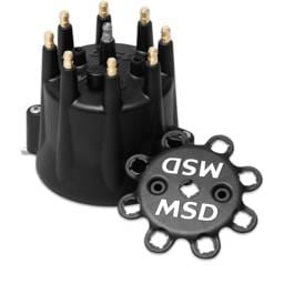 BCCX 84333 MSD Distributor Cap - V8 - HEI Terminals - Black - Spark Plug Wire Retainer