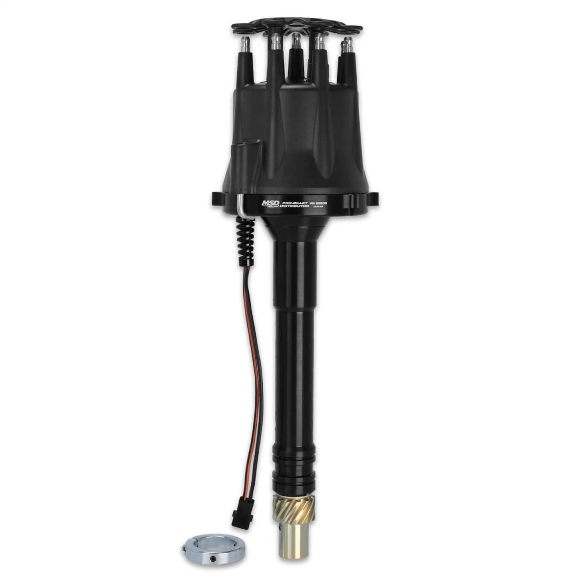 BCCX 85505 MSD Black Chevy V8 Pro-Billet Distributor w/ locked-out timing & bronze gear