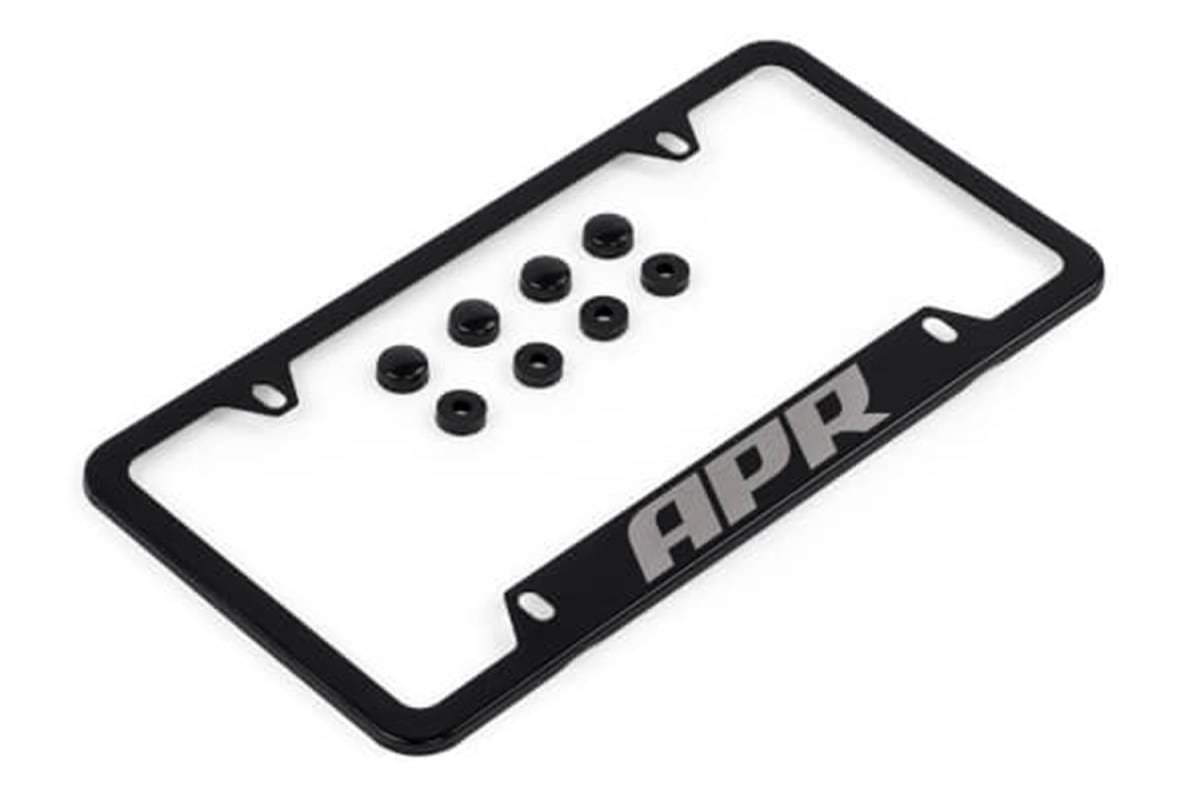 HJQF A1000010 APR License Plate Frame - Thick, Black w/ Hiders