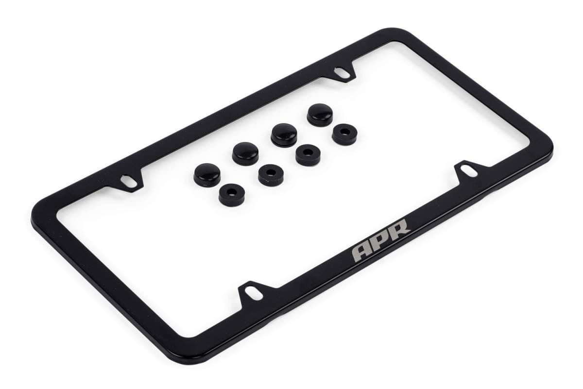 HJQF A1000013 APR License Plate Frame - Slim, Black w/ Hiders
