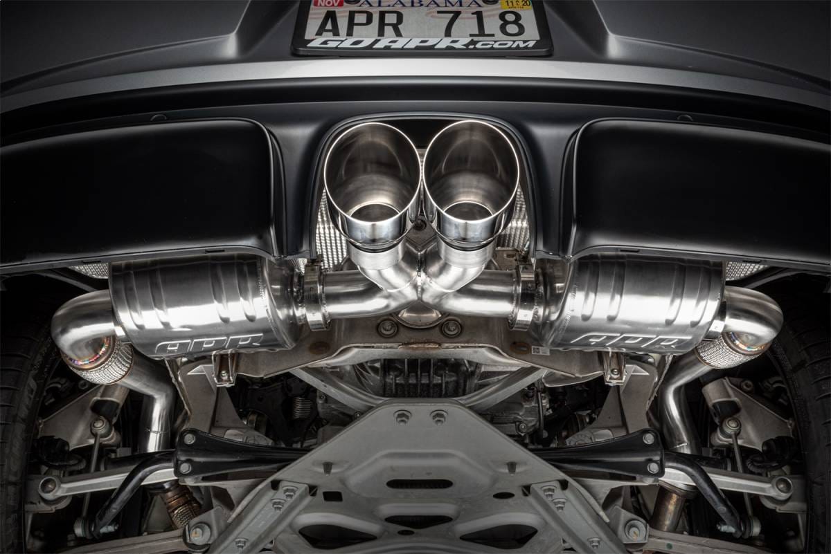 HJQF CBK0028 APR Catback Exhaust System Left Muffler - 718 (982) 2.0T/2.5T - Fits 2017-2025 Porsche 718 Boxster, 718 Cayman thumbnail 7
