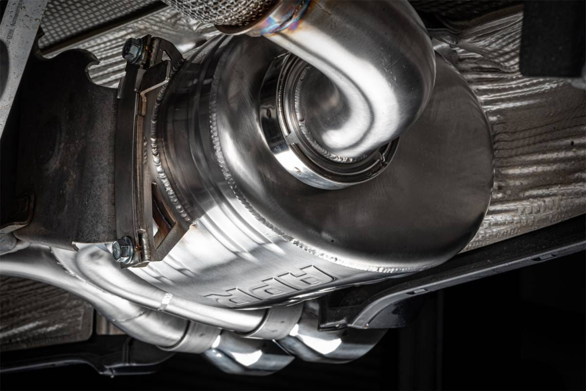 HJQF CBK0028 APR Catback Exhaust System Left Muffler - 718 (982) 2.0T/2.5T - Fits 2017-2025 Porsche 718 Boxster, 718 Cayman thumbnail 9