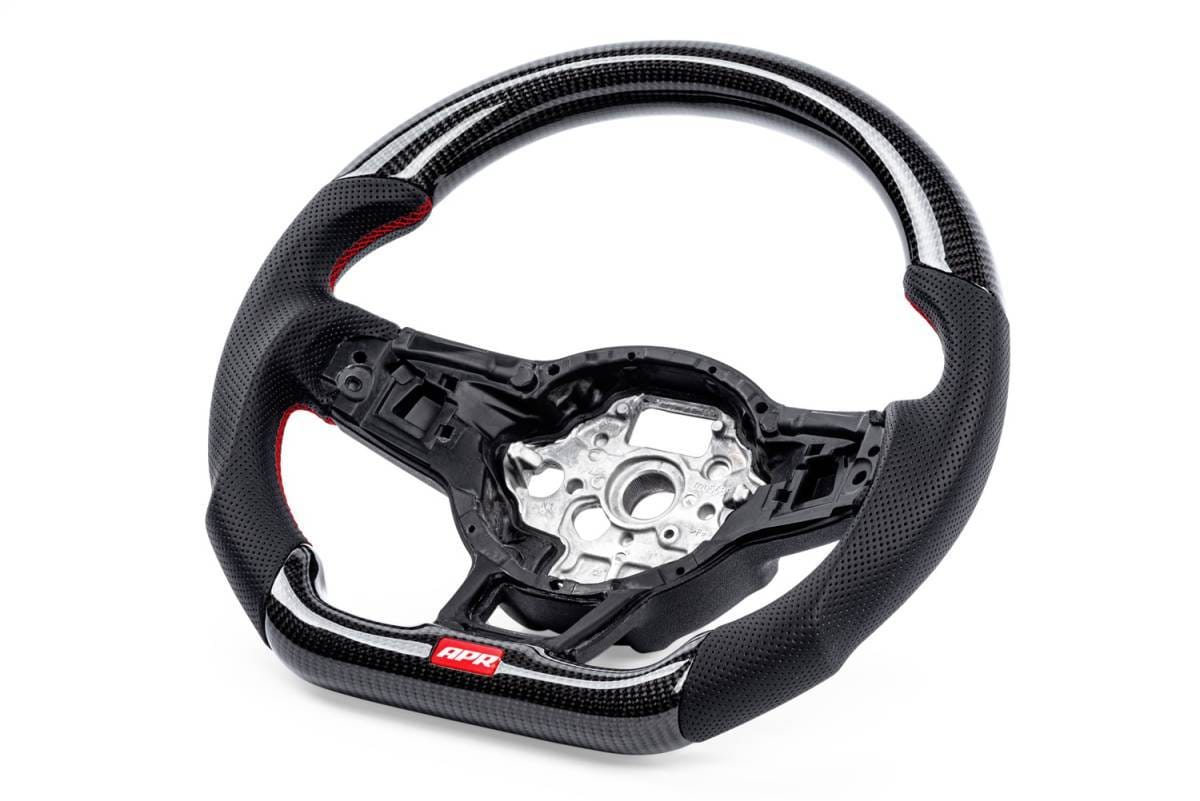 HJQF MS100201 APR Steering Wheel - Carbon Fiber & Perforated Leather; MK7 GTI/GLI Red (For use with Paddles) - Fits 2015-2026 Volkswagen Jetta, GTI, Golf R thumbnail 5