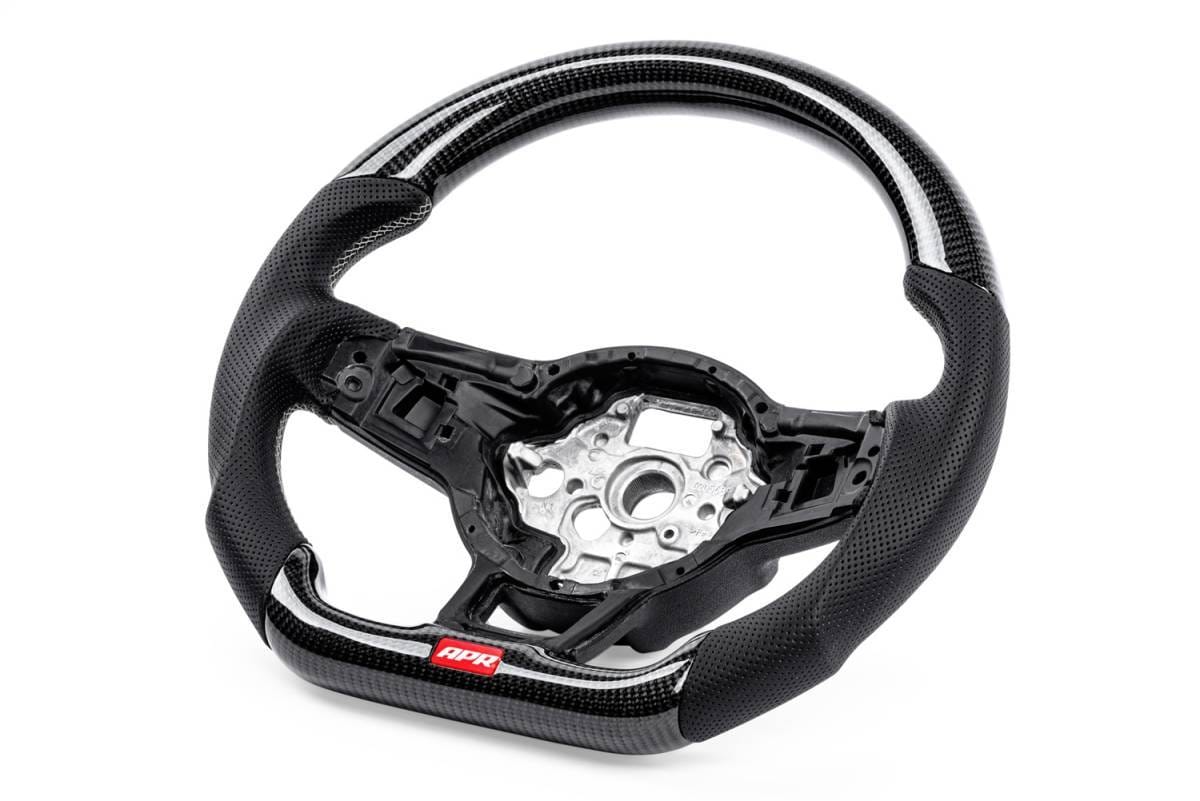 HJQF MS100202 APR Steering Wheel - Carbon Fiber & Perforated Leather; MK7 Golf R Silver (For use with Paddles) - Fits 2015-2026 Volkswagen Jetta, GTI, Golf R thumbnail 5