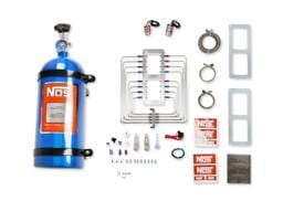 BHHV 02520-CNOS NOS Supercharger Nitrous System,Polished Plate,Red/Blue Plumbing,Blue Bottle