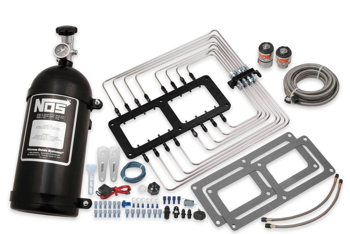 BHHV 02520BNOS NOS Supercharger Wet Nitrous System, Black Plate & Plumbing, Black 10 lb Bottle