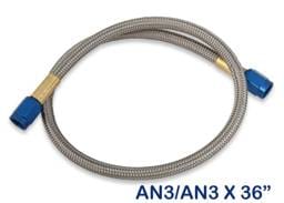 BHHV 15070NOS NOS Stainless Steel Braided Hose -3AN 3-foot Blue