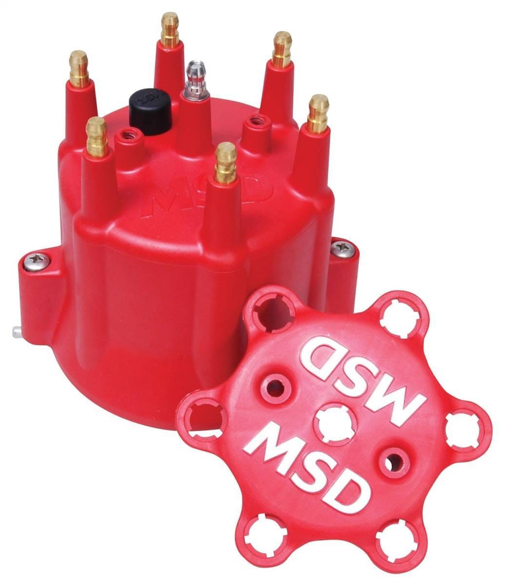 BCCX 8014 Chevy MSD 6 Cylinder HEI Distributor Cap w/Retainer