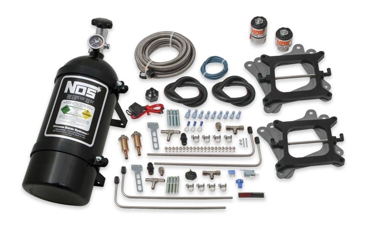 BHHV 02010BNOS NOS Cheater Wet Nitrous System for 2x4 Dual 4150 4-barrel Carburetors-Black