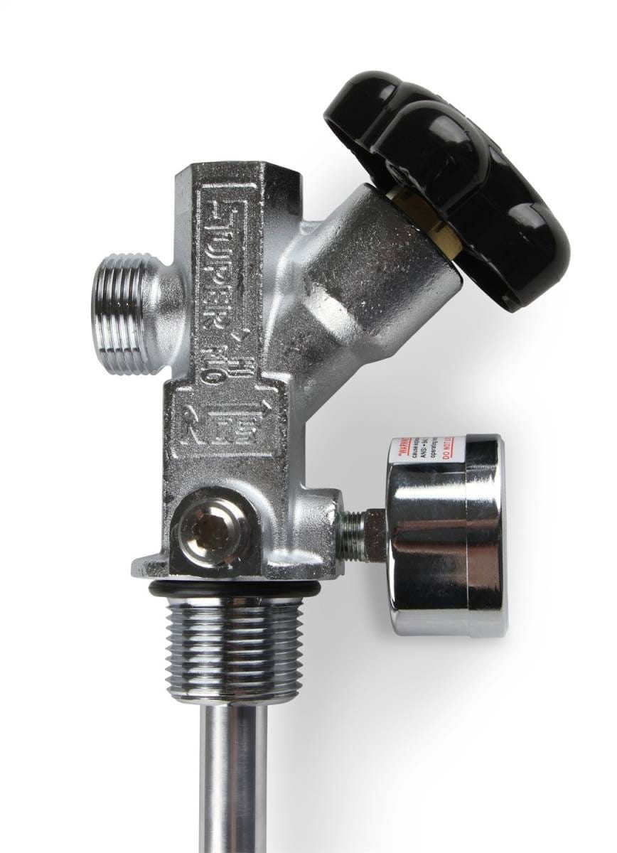 BHHV 16137ANOS NOS 10 lb. Bottle Super Hi-Flow Valve Assembly with Siphon Tube and Blue Gauge thumbnail 7