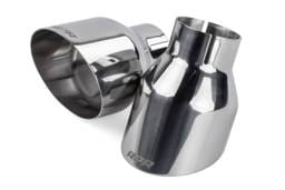 HJQF TPK0004 APR Single-Walled 4" Slash-Cut Tips (Polished Silver) - Set of 2