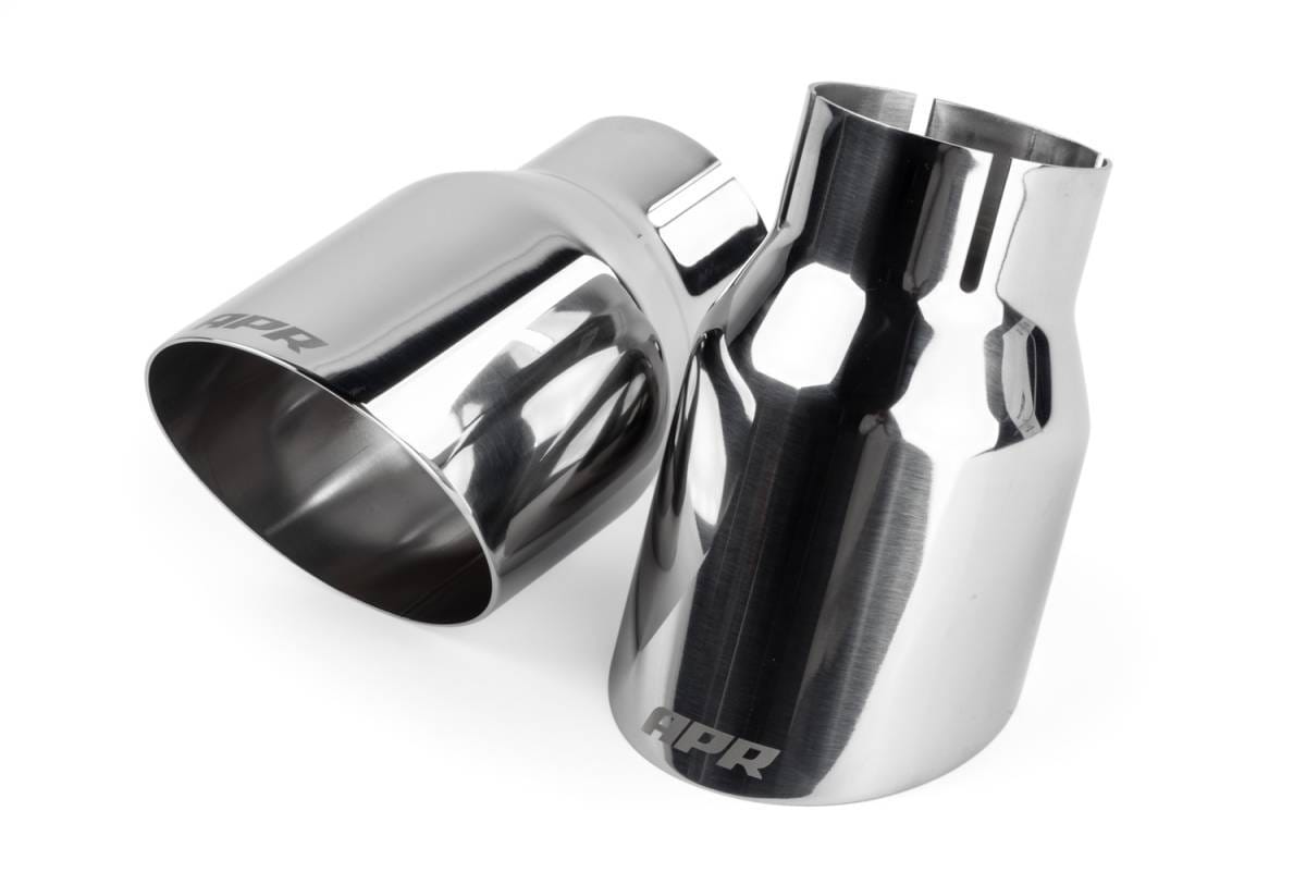 HJQF TPK0005 APR Single-Walled 3.5" Slash-Cut Tips (Polished Silver) - Set of 2