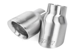 HJQF TPK0007 APR Double-Walled 3.5" Slash-Cut Tips (Brushed Silver) - Set of 2