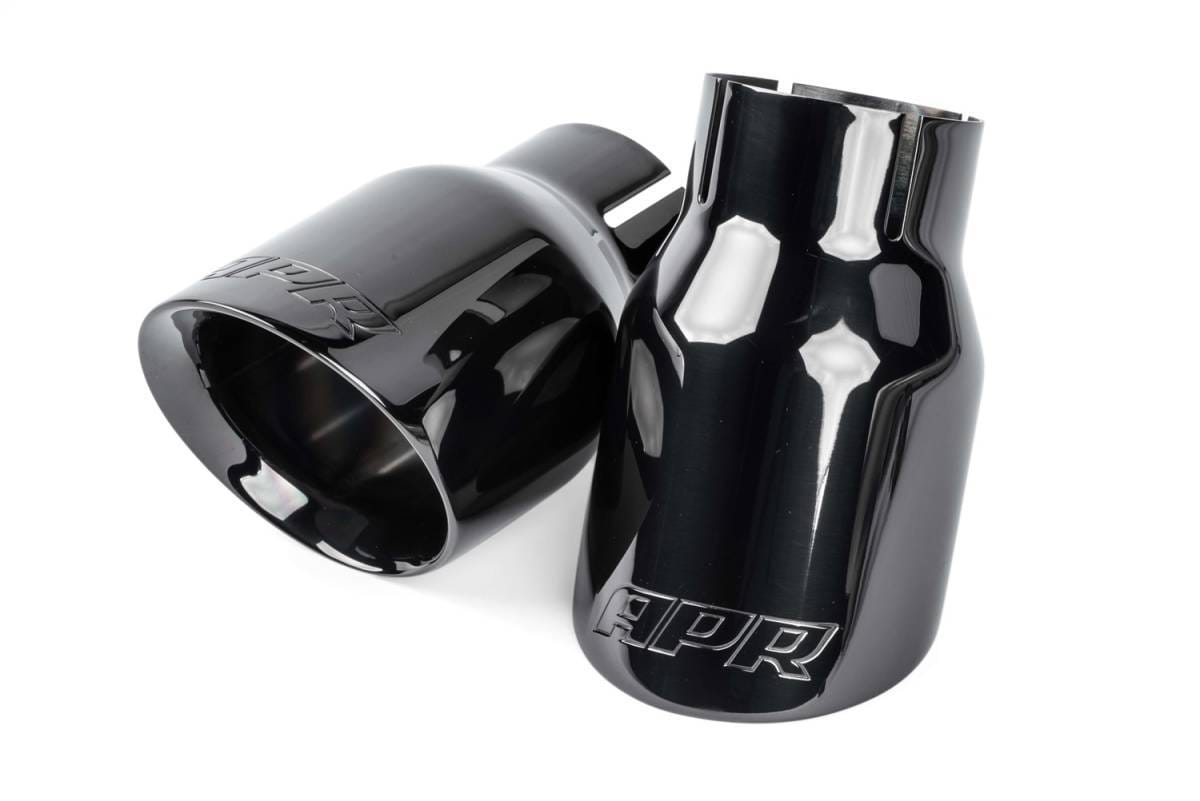 HJQF TPK0008 APR Double-Walled 3.5" Slash-Cut Tips (Diamond Black) - Set of 2