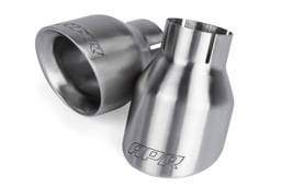 HJQF TPK0002 APR Double-Walled 4" Slash-Cut Tips (Brushed) - Set of 2