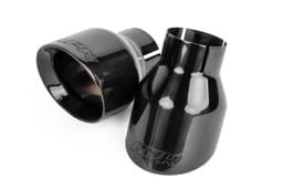 HJQF TPK0003 APR Double-Walled 4" Slash-Cut Tips (Polished Diamond Black) - Set of 2