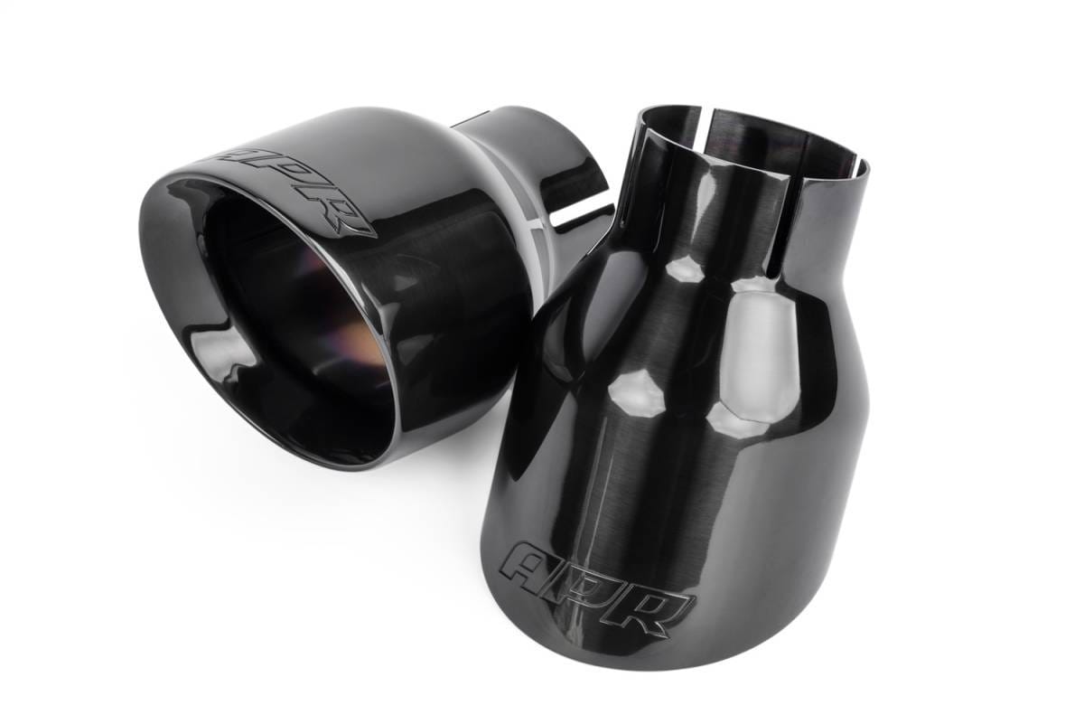 HJQF TPK0003 APR Double-Walled 4" Slash-Cut Tips (Polished Diamond Black) - Set of 2
