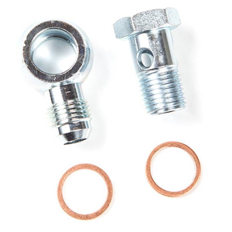 ATP Steel Banjo Fitting 14mm Hole -6AN Male Flare Fitting Kit -  Long Nose Version (1/2in longer) thumbnail 2