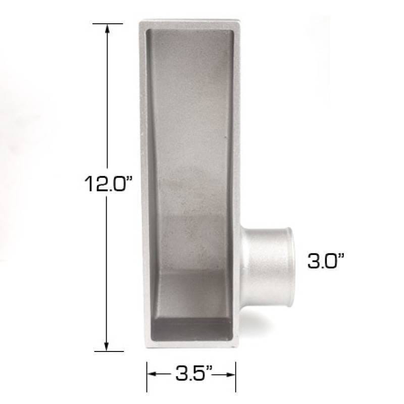ATP 12in Tall x 3.5in Thick, 3in Outlet Bottom Right Aluminum End Tank (One End Tank) thumbnail 4