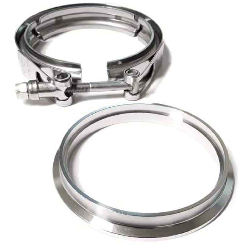 ATP 4in SS Downpipe Flange & Clamp for Borg Warner T4 housing on S400 Series S/SX/SX-E/S400/S400SXE thumbnail 2