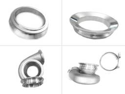 ATP 90mm OD V-Band (Tial / 3in GTVB) to 4in Pipe - Machined Transition Piece (Stainless Steel)