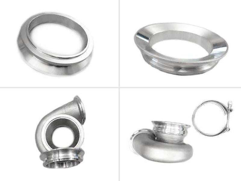ATP 90mm OD V-Band (Tial / 3in GTVB) to 4in Pipe - Machined Transition Piece (Stainless Steel) thumbnail 2