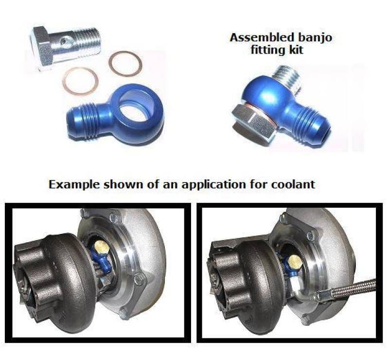 ATP Banjo Fitting Kit Aluminum Banjo Fitting 14mm Hole (for 14mm Bolt) with -6AN Male Flare thumbnail 2