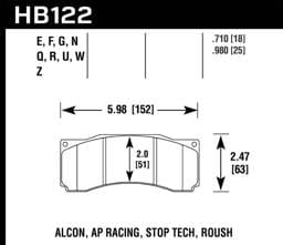 Hawk Performance kHB122Z.710 Hawk StopTech ST-60 Caliper Performance Ceramic Street Brake Pads