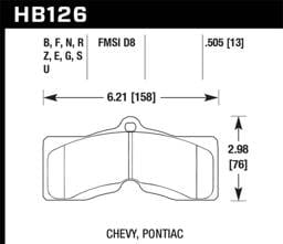 Hawk Performance kHB126D.505 Hawk 65-73 Chevrolet Corvette Front ER-1 Brake Pads