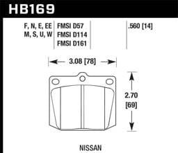 Hawk Performance kHB169D.560 Hawk 1987 Mitsubishi Precis Front ER-1 Brake Pads