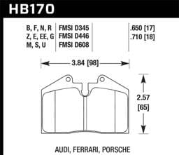 Hawk Performance kHB170D.650 Hawk 1999 Ferrari F355 Front ER-1 Brake Pads