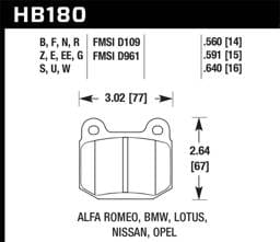 Hawk Performance kHB180D.560 Hawk 04-09 Infiniti G35 3.5L Base Brembo Brakes OE Incl.Shims Rear ER-1 Brake Pads