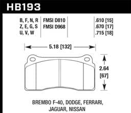 Hawk Performance kHB193D.610 Hawk 19-20 BMW M2 Competition Rear ER-1 Brake Pads