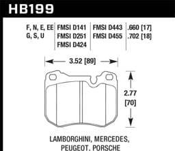 Hawk Performance kHB199D.702 Hawk 79-83 Peugeot 504 Station Wagon Front ER-1 Brake Pads