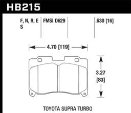Hawk Performance kHB215S.630 Hawk 93-98 Toyota Supra TT HT-10 Race Front Brake Pads