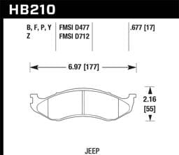 Hawk Performance kHB210Y.677 Hawk LTS Street Brake Pads