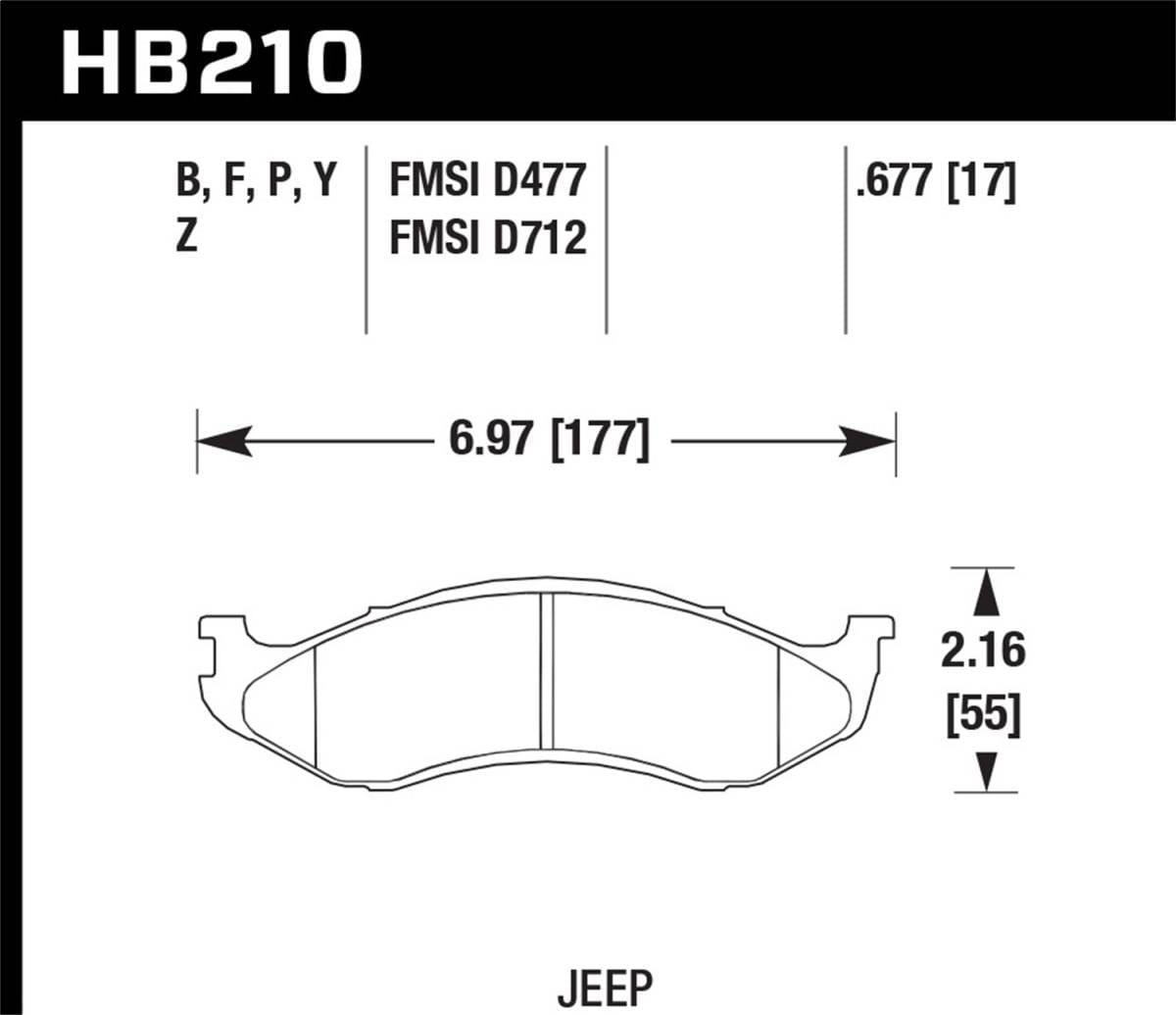 Hawk Performance kHB210Z.677 Hawk Performance Ceramic Street Brake Pads
