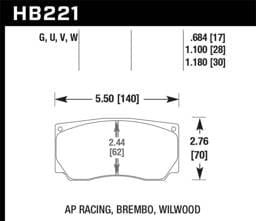 Hawk Performance kHB221D1.10 Hawk AP Racing/Wilwood ER-1 Motorsport Brake Pads
