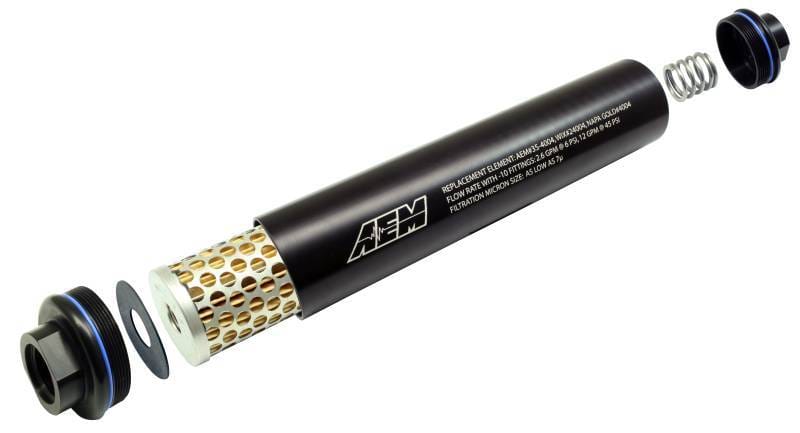 AEM 25-201BK AEM Universal High Flow -10 AN Inline Black Fuel Filter thumbnail 4