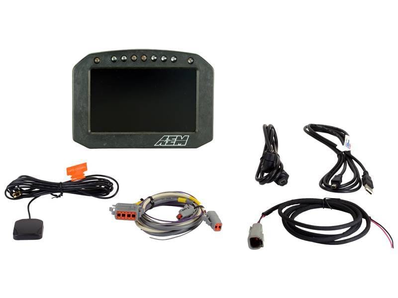AEM 30-5603F AEM CD-5LG Carbon Logging Flush Digital Dash Display w/ Internal 20Hz GPS & Antenna