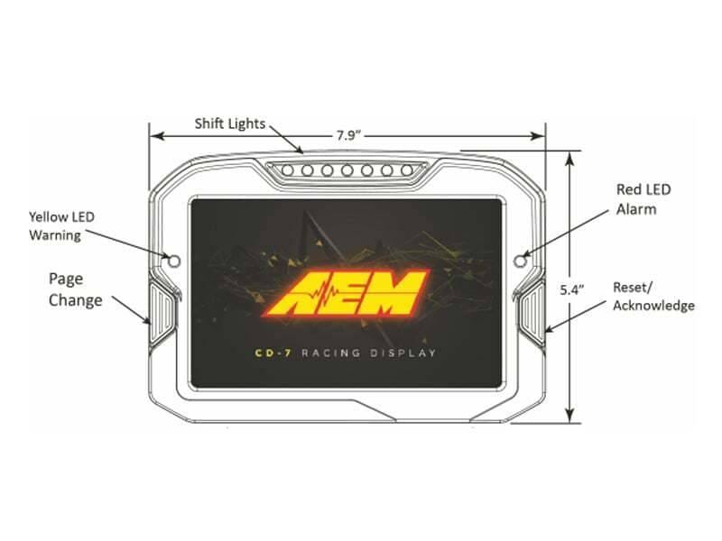 AEM 30-5700 AEM CD-7 Non Logging Race Dash Carbon Fiber Digital Display (CAN Input Only) thumbnail 10