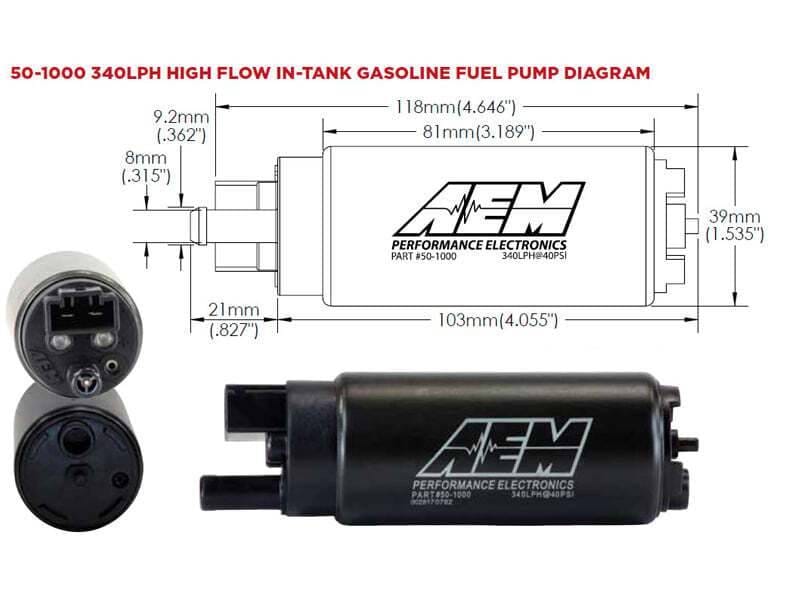 AEM 50-1000 AEM 340LPH In Tank Fuel Pump Kit thumbnail 13