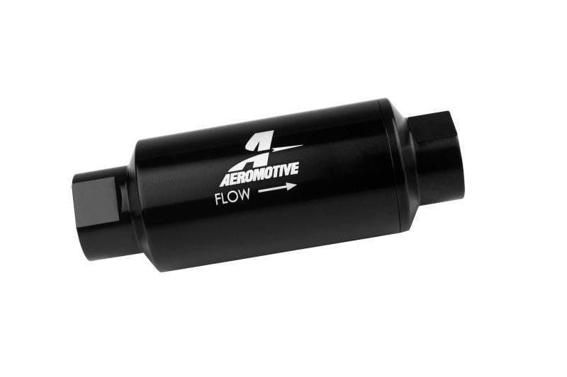Aeromotive 12330 Aeromotive In-Line Fuel Filter 40-M Stainless Mesh Element ORB-10 Port (Bright-Dip Black) 2in. OD thumbnail 3