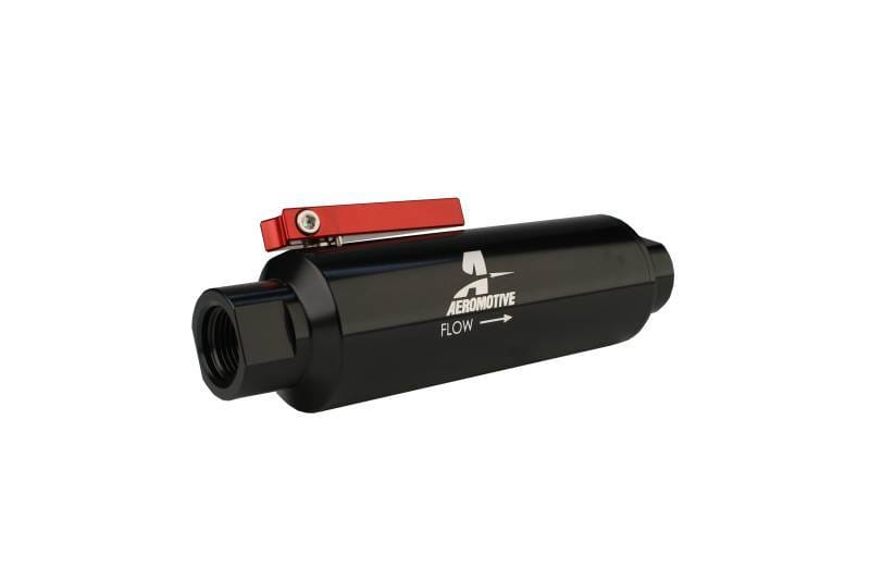 Aeromotive 12331 Aeromotive In-Line AN-10 Filter w/Shutoff Valve 100 Micron SS Element - Black Anodize Finish thumbnail 3