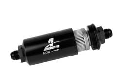 Aeromotive 12378 Aeromotive In-Line Filter - (AN -8 Male) 40 Micron Stainless Mesh Element Bright Dip Black Finish
