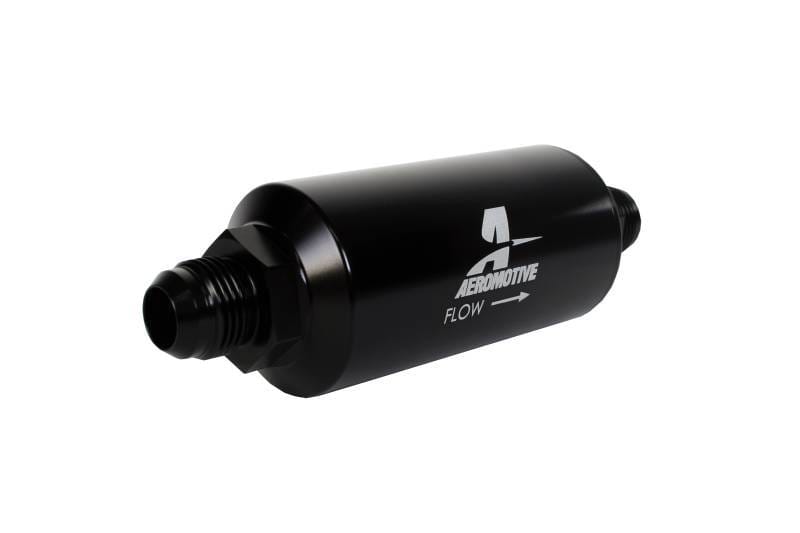 Aeromotive 12385 Aeromotive In-Line Filter - AN -10 size Male - 10 Micron Microglass Element - Bright-Dip Black thumbnail 12